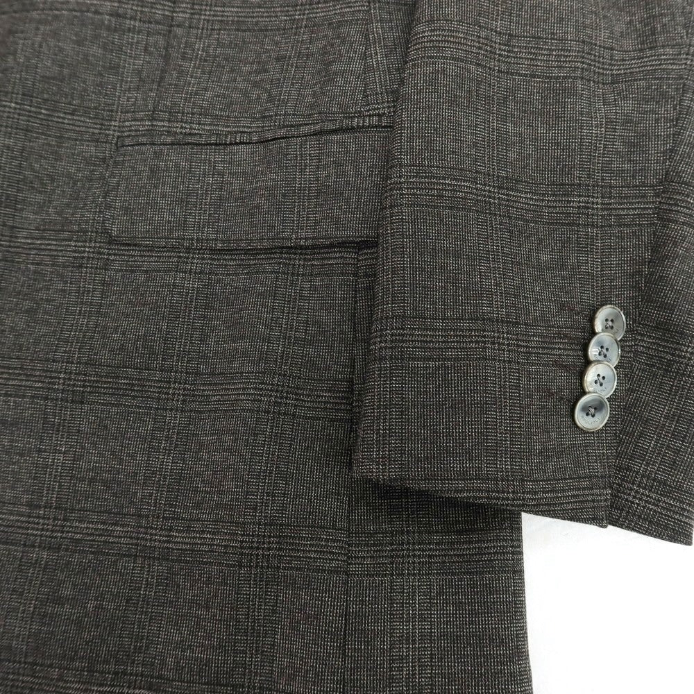 【中古】ボリオリ BOGLIOLI DOVER ウール グレンチェック 3B テーラードジャケット ダークブラウン系【 48 】【 状態ランクC 】【 メンズ 】