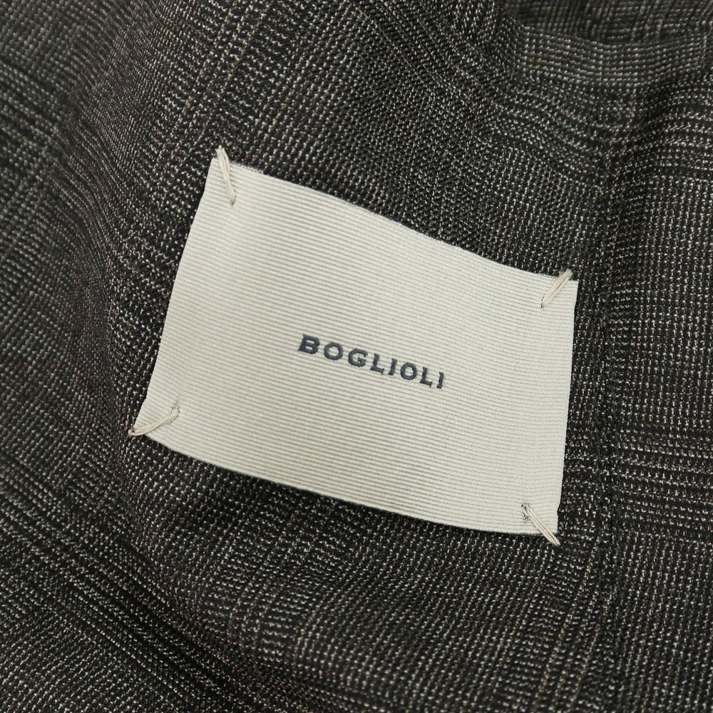 【中古】ボリオリ BOGLIOLI DOVER ウール グレンチェック 3B テーラードジャケット ダークブラウン系【 48 】【 状態ランクC 】【 メンズ 】
