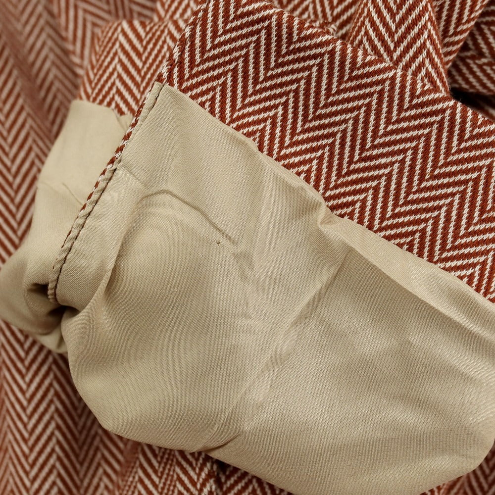 【中古】ロイヤルロウ ROYAL ROW コットン ジャージー ヘリンボーン 2B テーラードジャケット ライトブラウンxホワイト【サイズ48】【 状態ランクB 】【 メンズ 】