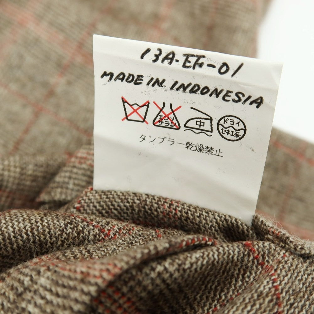 【中古】ルシック Le Chic ウール チェック 3B テーラードジャケット ブラウンxレッド【 L 】【 状態ランクA 】【 メンズ 】