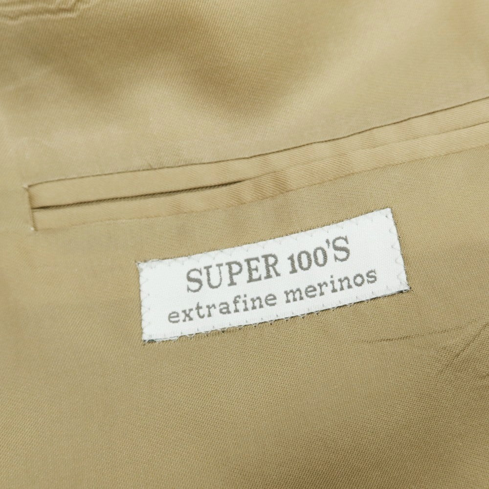 【中古】コルネリアーニ CORNELIANI SUPER100’S ウール チェック 3B テーラードジャケット ベージュxブラウン【 48 】【 状態ランクB 】【 メンズ 】