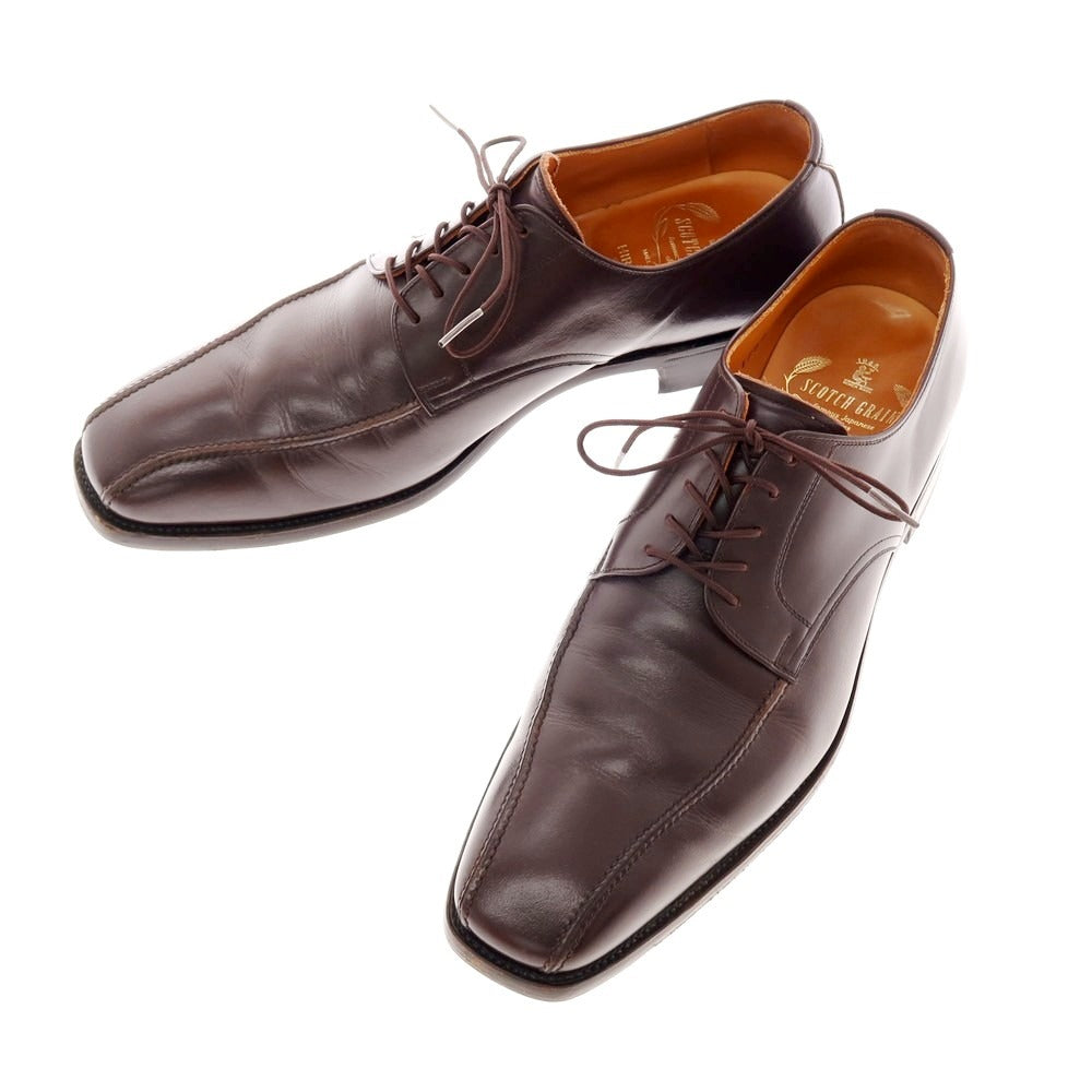 【中古】スコッチグレイン SCOTCH GRAIN スワールモカシン ドレスシューズ ダークブラウン【 25 1/2 EE 】【 状態ランクC 】【 メンズ 】