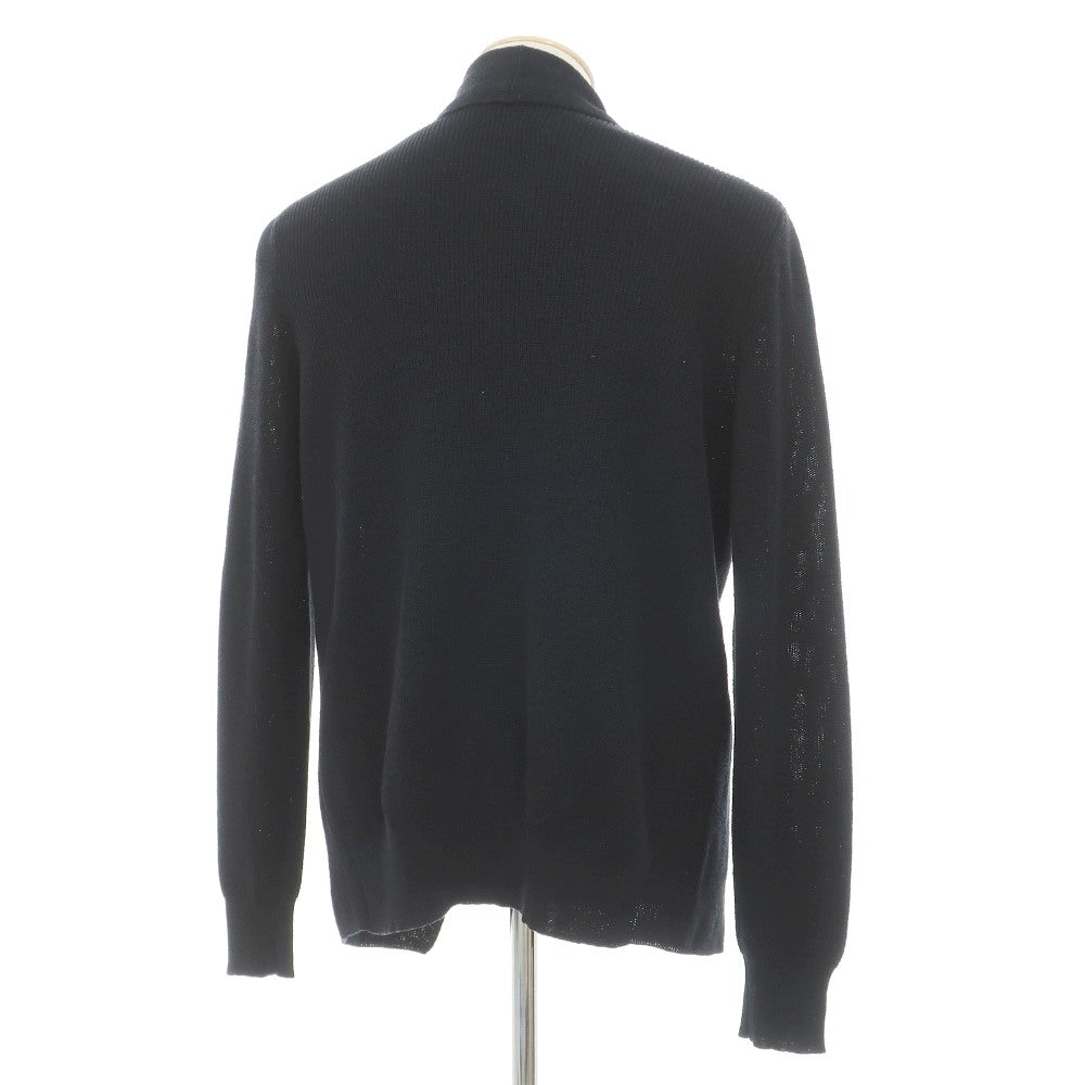 【中古】ロベルトコリーナ ROBERTO COLLINA コットンリネン ショールカラー リブ編み カーディガン ブラック【サイズ44】【 状態ランクB 】【 メンズ 】