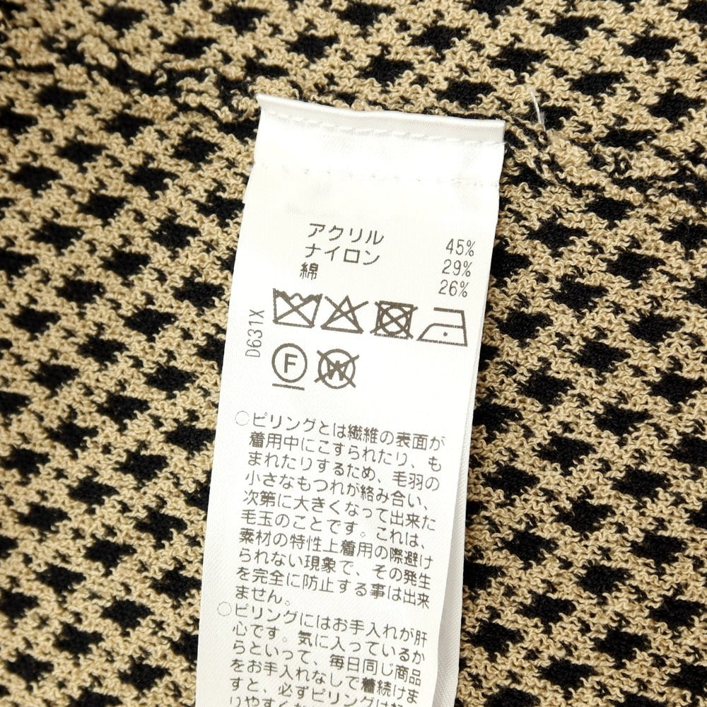 【中古】【未使用】ジェイワークス J.WORKS アクリルナイロンコットン 2B ニットジャケット ベージュxブラック【サイズ46】【 状態ランクS 】【 メンズ 】