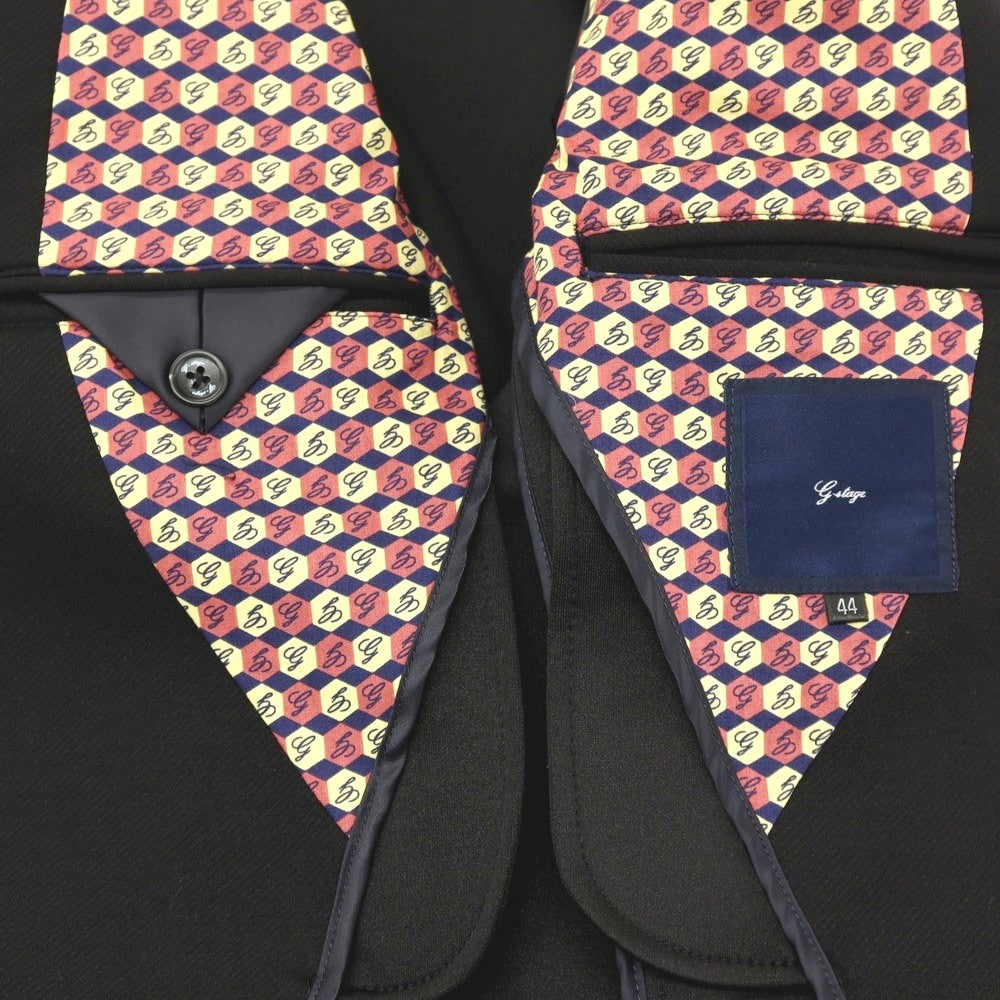 【中古】【未使用】ジーステージ g-stage ポリエステルレーヨンポリウレタン ダンボールニット 2B カジュアルジャケット ブラック【サイズ44】【 状態ランクS 】【 メンズ 】