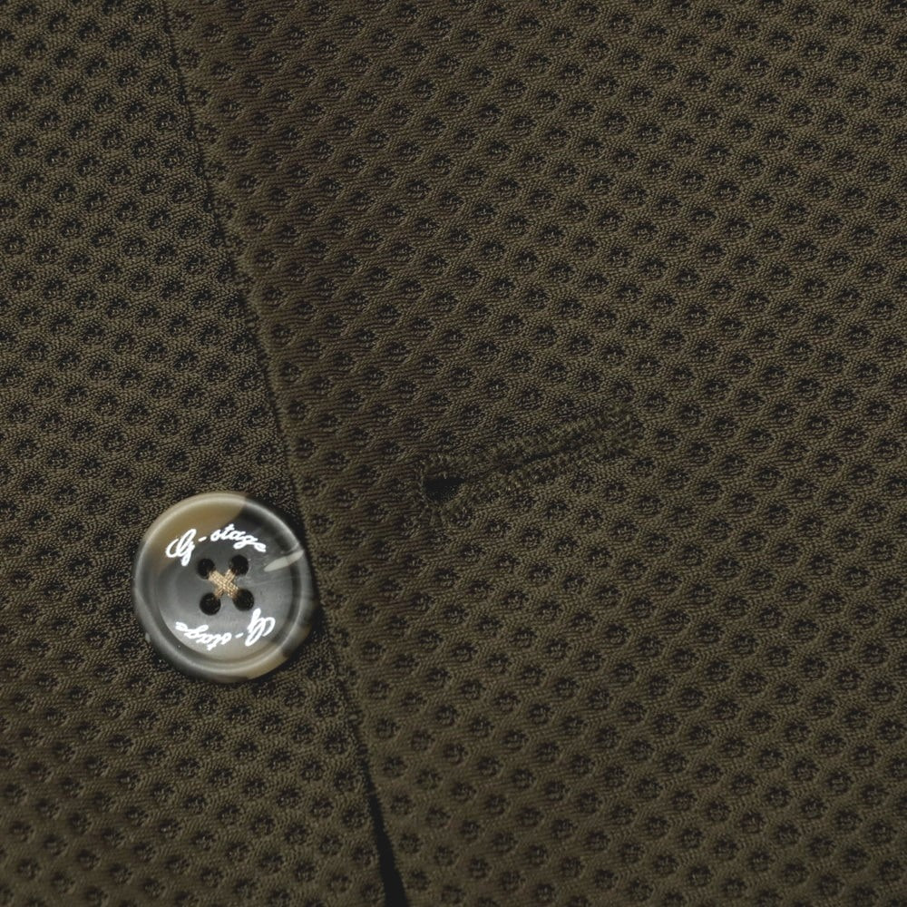 【中古】【未使用】ジーステージ g-stage ストレッチ ナイロン ハニカムメッシュ 2B カジュアルジャケット ダークオリーブグリーン【サイズ44】【 状態ランクS 】【 メンズ 】