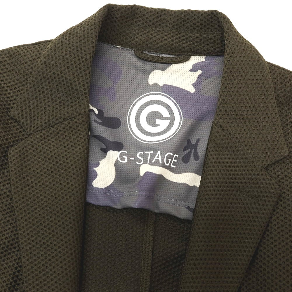 【中古】【未使用】ジーステージ g-stage ストレッチ ナイロン ハニカムメッシュ 2B カジュアルジャケット ダークオリーブグリーン【サイズ44】【 状態ランクS 】【 メンズ 】