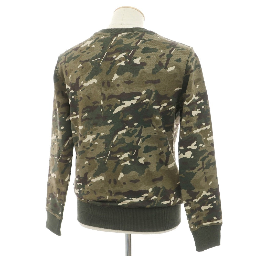 【中古】【未使用】ジースターロウ G-STAR RAW コットンポリエステル カモフラージュ プリント クルーネック スウェット カーキxオリーブ【サイズXS】【 状態ランクS 】【 メンズ 】