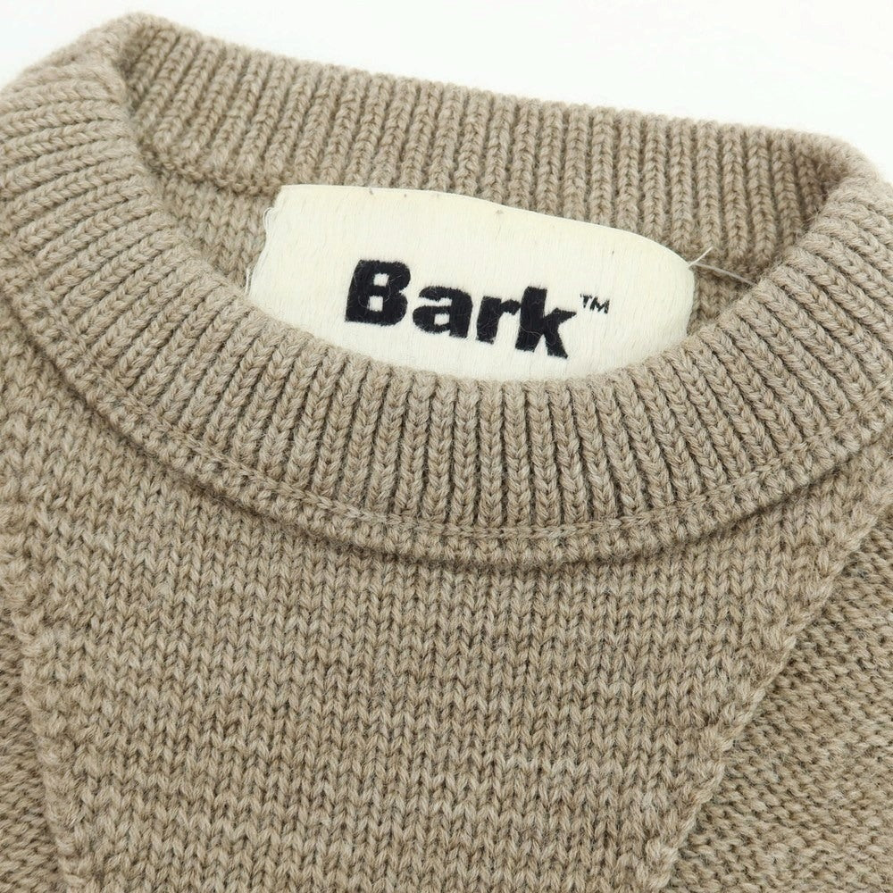 【中古】バーク BARK ダメージ加工 ウール モックネック プルオーバーニット ベージュ【 XS 】【 状態ランクB 】【 メンズ 】