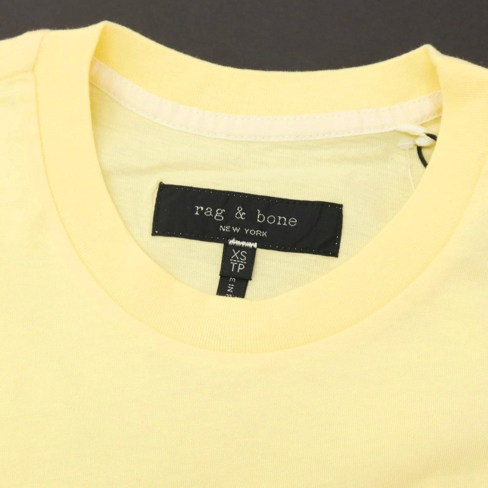 【中古】【未使用】ラグアンドボーン rag & bone コットン 刺しゅうロゴ クルーネック 半袖Tシャツ イエロー【サイズXS】【 状態ランクS 】【 メンズ 】