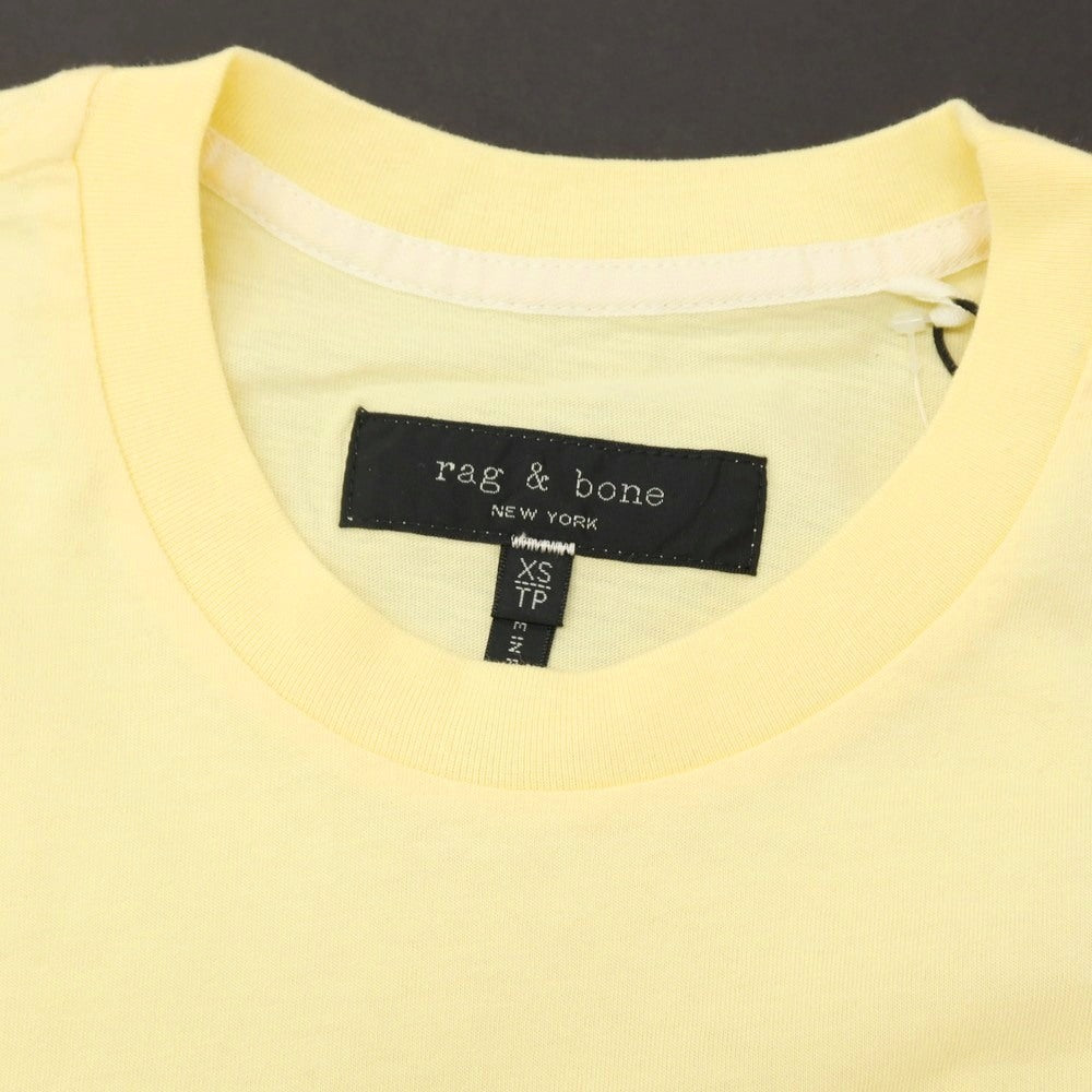 【中古】【未使用】ラグアンドボーン rag & bone コットン 刺しゅうロゴ クルーネック 半袖Tシャツ イエロー【サイズXS】【 状態ランクS 】【 メンズ 】