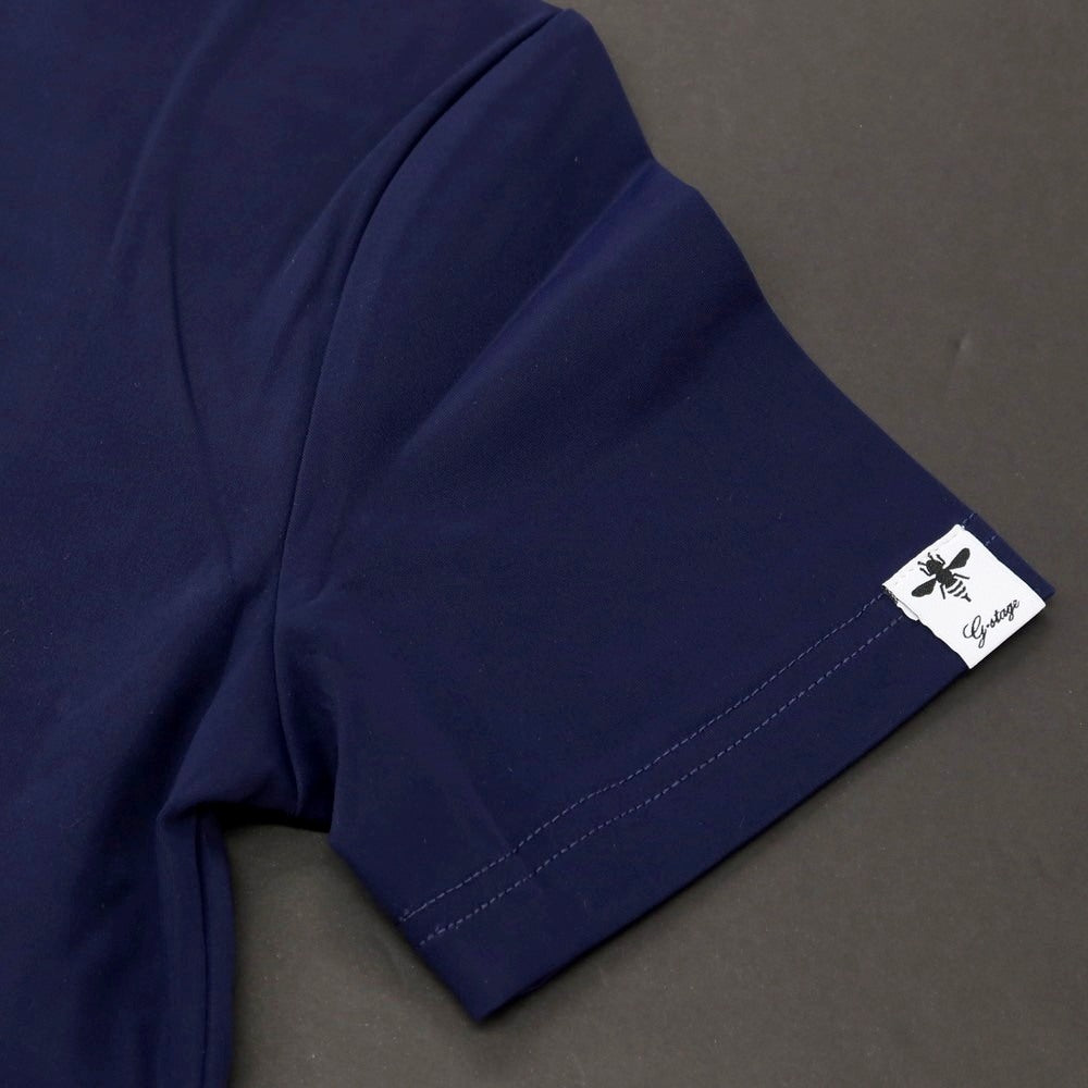 【中古】【未使用】ジーステージ g-stage ナイロン ジャージー クルーネック 半袖Tシャツ ネイビー【サイズ44】【 状態ランクS 】【 メンズ 】