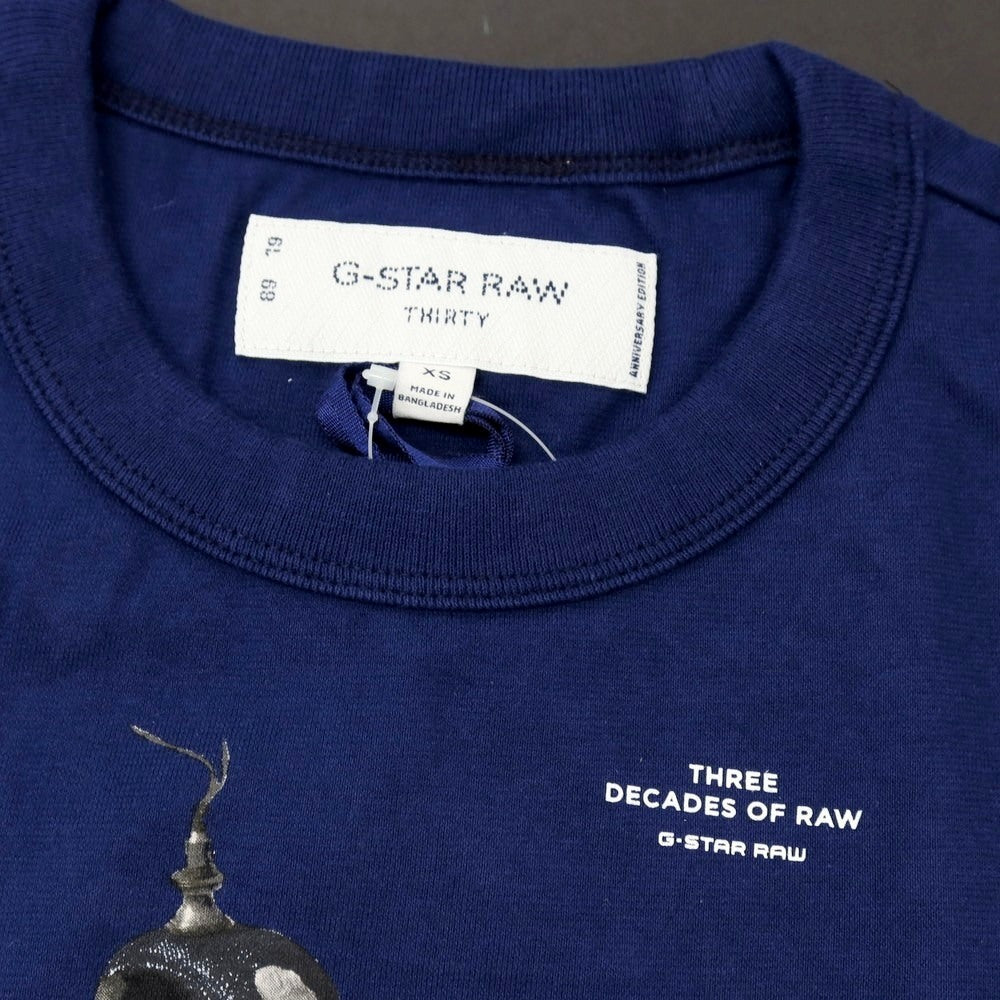 【中古】【未使用】ジースターロウ G-STAR RAW コットン クルーネック 半袖Tシャツ ネイビー【サイズXS】【 状態ランクS 】【 メンズ 】