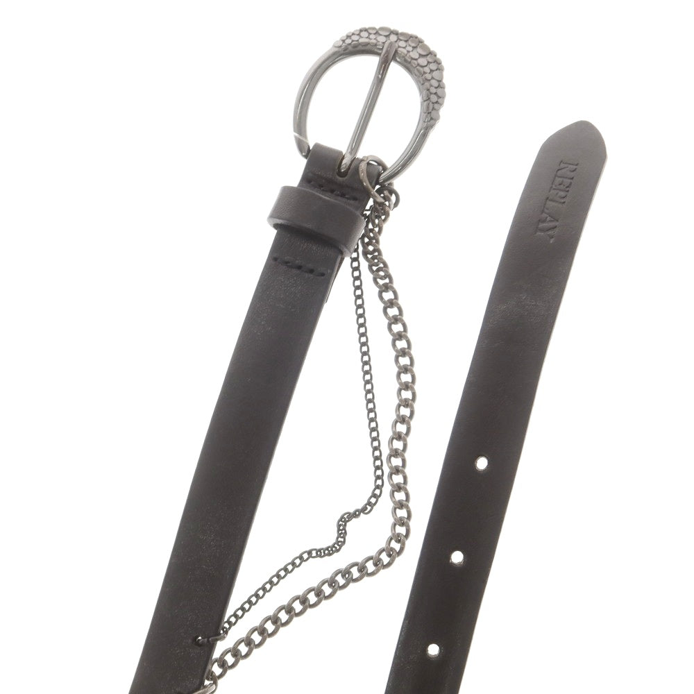 【中古】【未使用】リプレイ REPLAY カウレザー ベルト ブラック【 80(紙タグ表記) 】【 状態ランクS 】【 メンズ 】