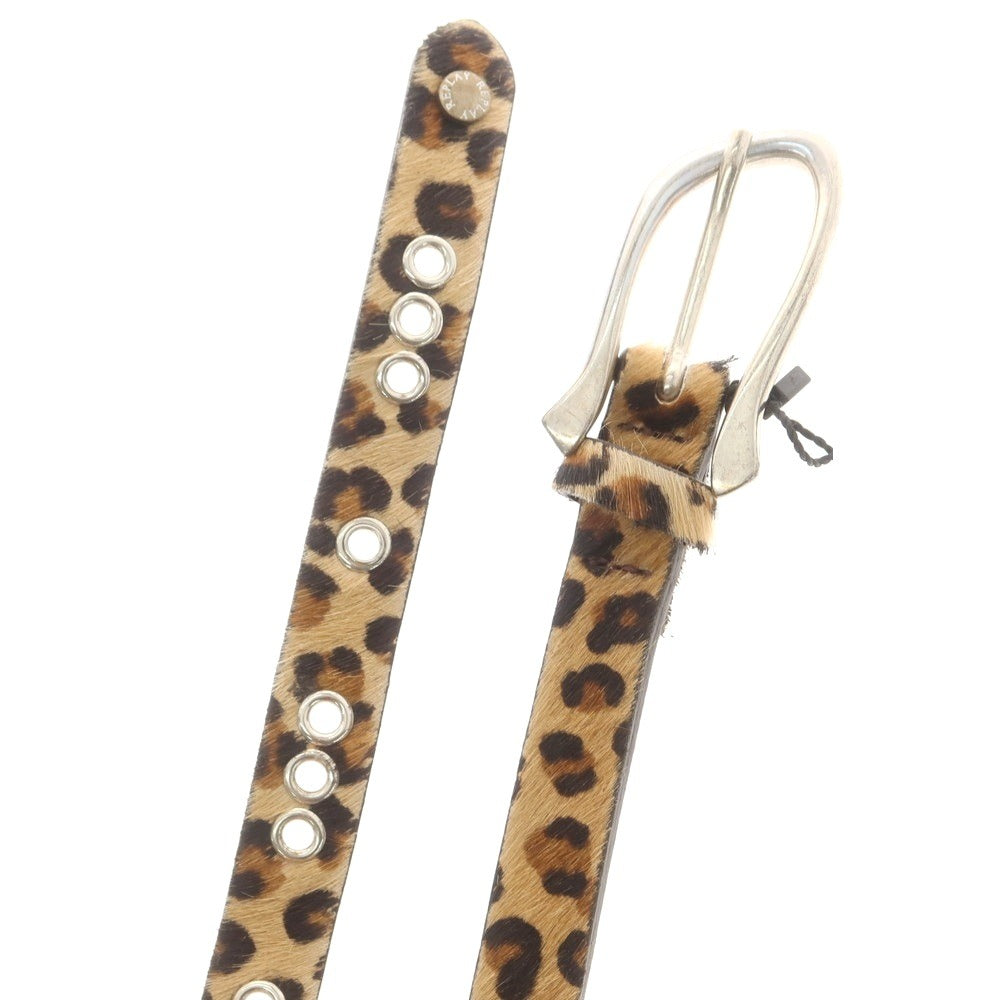 【中古】【未使用】リプレイ REPLAY ハラコレザー レオパード柄 ベルト ベージュxブラウン×シルバー【 80(紙タグ表記) 】【 状態ランクS 】【 メンズ 】