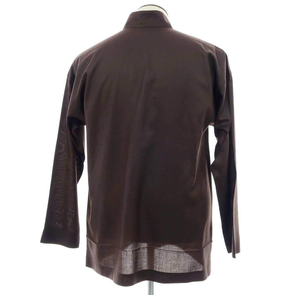 【中古】オム プリッセ イッセイミヤケ HOMME PLISSE ISSEY MIYAKE 2025年秋冬 ポリエステル系 カジュアルシャツ ダークブラウン【 表記なし(L位) 】【 状態ランクA 】【 メンズ 】