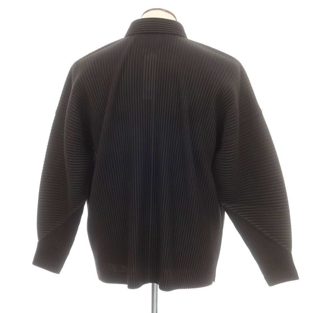 【中古】オム プリッセ イッセイミヤケ HOMME PLISSE ISSEY MIYAKE 2025年秋冬 ポリエステル系 プリーツ 長袖ポロシャツ ブラック【 表記なし(L位) 】【 状態ランクA 】【 メンズ 】