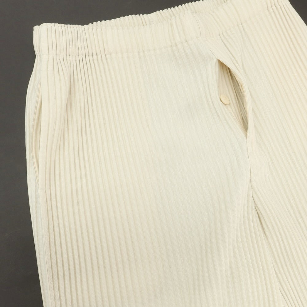 【中古】オム プリッセ イッセイミヤケ HOMME PLISSE ISSEY MIYAKE 2025年秋冬 ポリエステル系 プリーツ イージーパンツ オフホワイト【 表記なし(L位) 】【 状態ランクB 】【 メンズ 】
