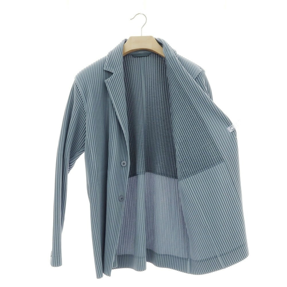 【中古】オム プリッセ イッセイミヤケ HOMME PLISSE ISSEY MIYAKE 2025年秋冬 ポリエステル系 プリーツ 2B カジュアルジャケット スモークブルー【 表記なし(L位) 】【 状態ランクA 】【 メンズ 】