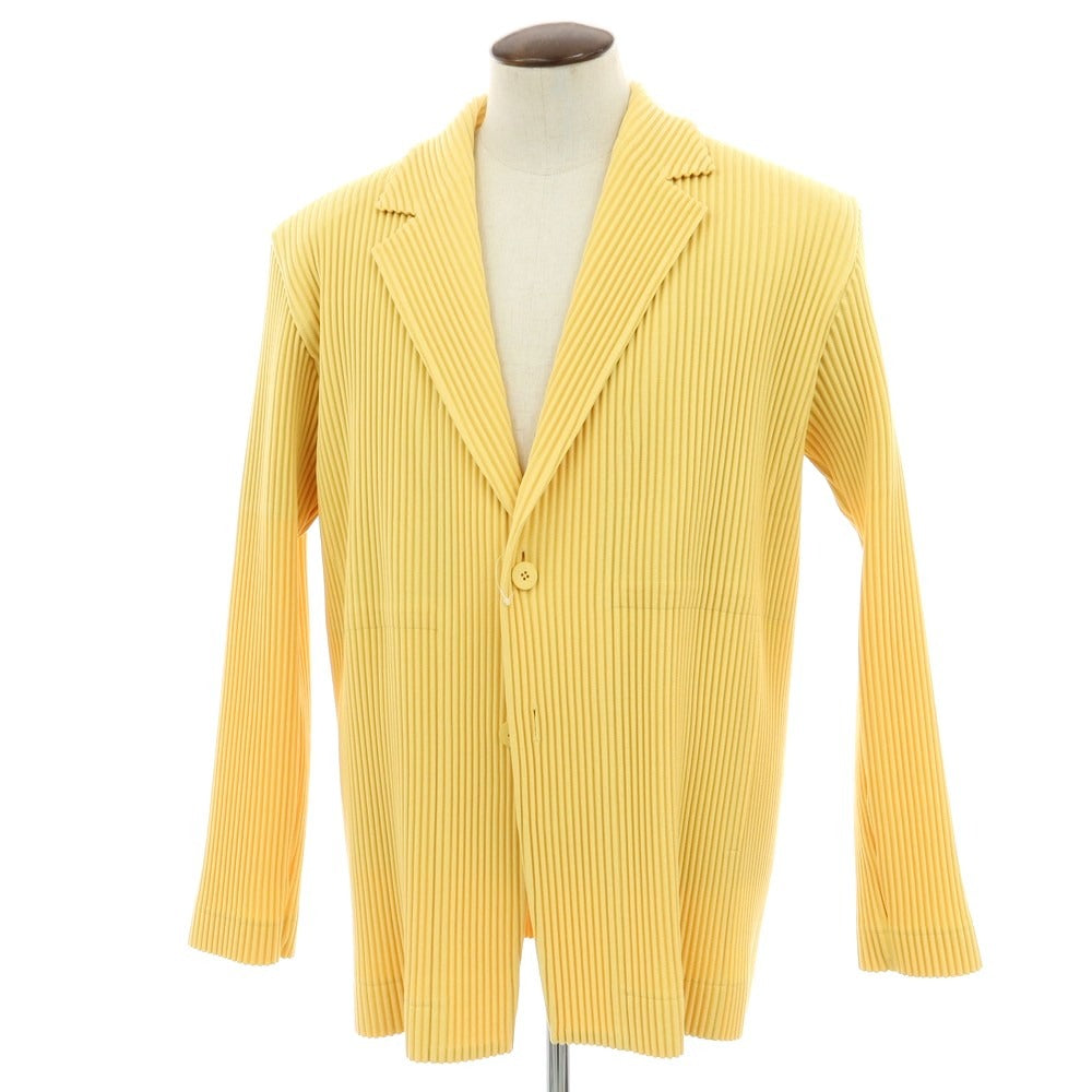 【中古】オム プリッセ イッセイミヤケ HOMME PLISSE ISSEY MIYAKE 2025年秋冬 ポリエステル系 プリーツ 2B カジュアルジャケット イエロー【 表記なし(L位) 】【 状態ランクB 】【 メンズ 】