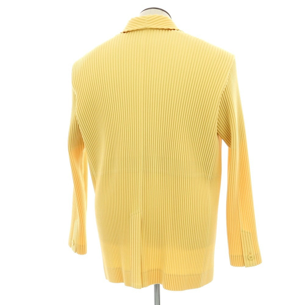 【中古】オム プリッセ イッセイミヤケ HOMME PLISSE ISSEY MIYAKE 2025年秋冬 ポリエステル系 プリーツ 2B カジュアルジャケット イエロー【 表記なし(L位) 】【 状態ランクB 】【 メンズ 】