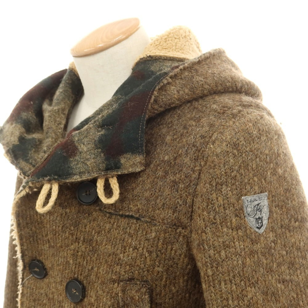 【中古】エルビーエム1911 L.B.M.1911 アクリルニット ダッフルコート ブラウン【 44 】【 状態ランクB 】【 メンズ 】