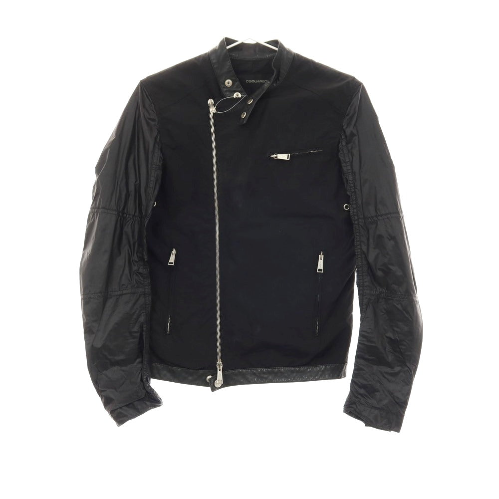 【中古】ディースクエアード DSQUARED2 ナイロンポリエステル ライダースジャケット ブラック【サイズ42】【 状態ランクC 】【 メンズ 】