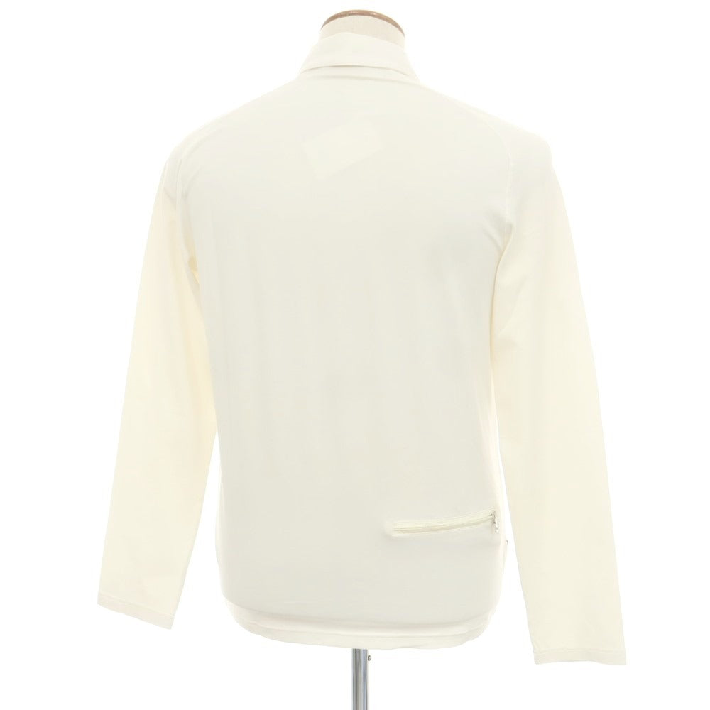 【中古】プラダスポーツ PRADA SPORTS ストレッチ コットン ハーフジップ 長袖ポロシャツ アイボリー【 M 】【 状態ランクC 】【 メンズ 】