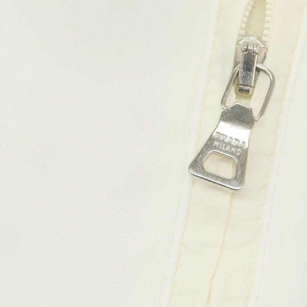 【中古】プラダスポーツ PRADA SPORTS ストレッチ コットン ハーフジップ 長袖ポロシャツ アイボリー【 M 】【 状態ランクC 】【 メンズ 】