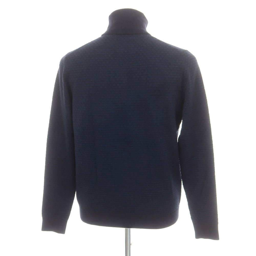 【中古】ザノーネ ZANONE ウールナイロン タートルネック プルオーバーニット ネイビー【 46 】【 状態ランクC 】【 メンズ 】