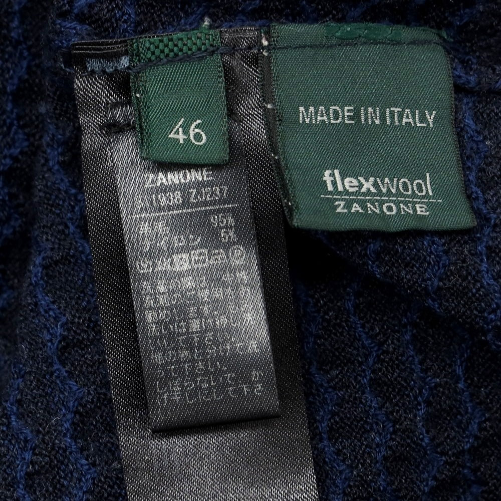 【中古】ザノーネ ZANONE ウールナイロン タートルネック プルオーバーニット ネイビー【 46 】【 状態ランクC 】【 メンズ 】