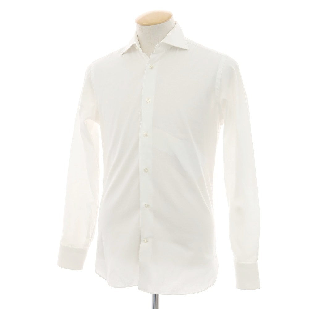 【中古】ボリエッロ BORRIELLO コットン ワイドカラー ドレスシャツ ホワイト【 37 】【 状態ランクC 】【 メンズ 】