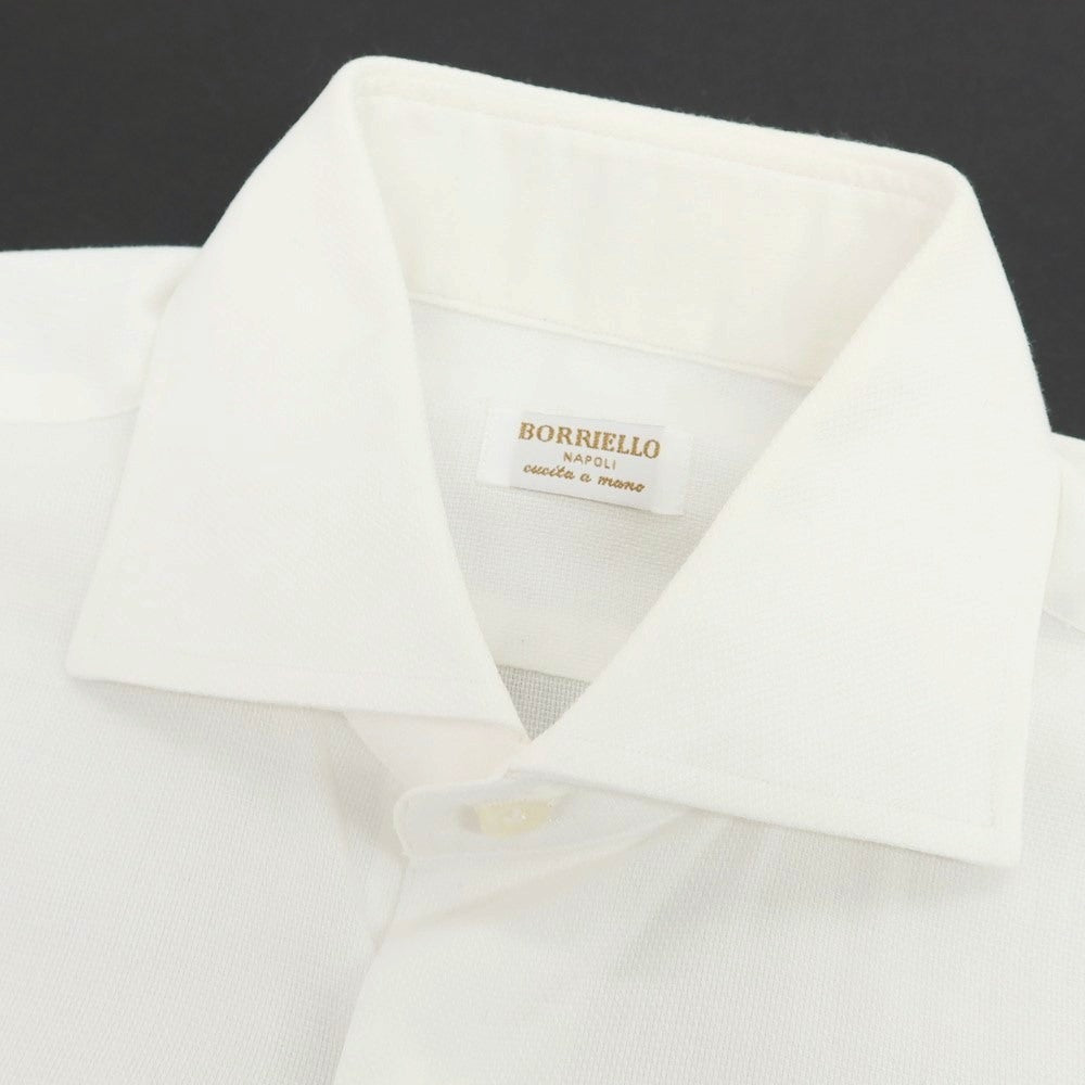 【中古】ボリエッロ BORRIELLO コットン ワイドカラー ドレスシャツ ホワイト【 37 】【 状態ランクC 】【 メンズ 】