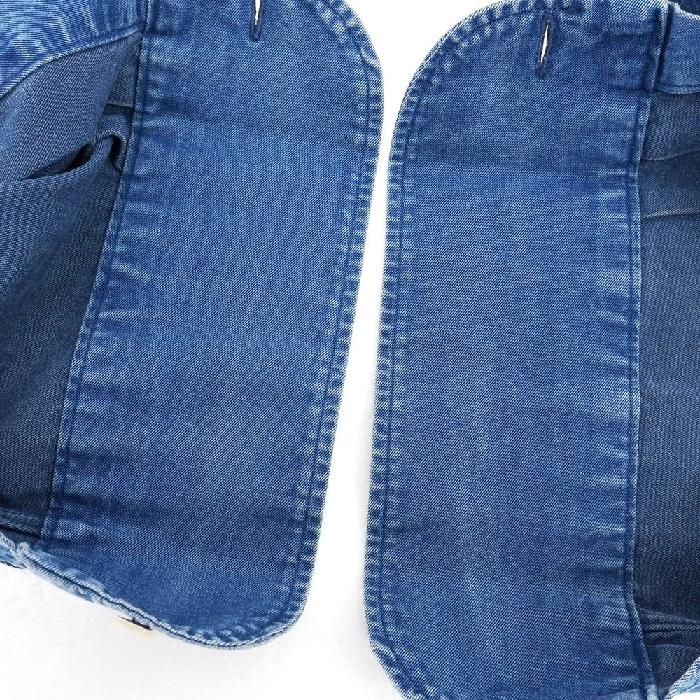 【中古】ジャンネット giannetto コットン ダンガリー バンドカラー カジュアルシャツ ブルー【 XS 】【 状態ランクC 】【 メンズ 】