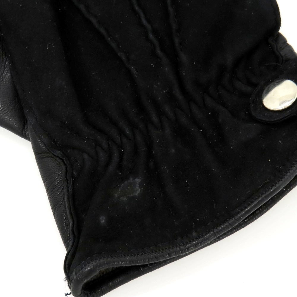 【中古】ジリオ フィオレンティーノ GIGLIO FIORENTINO レザー×ウール 手袋 ブラック【 8 1/2 】【 状態ランクC 】【 メンズ 】