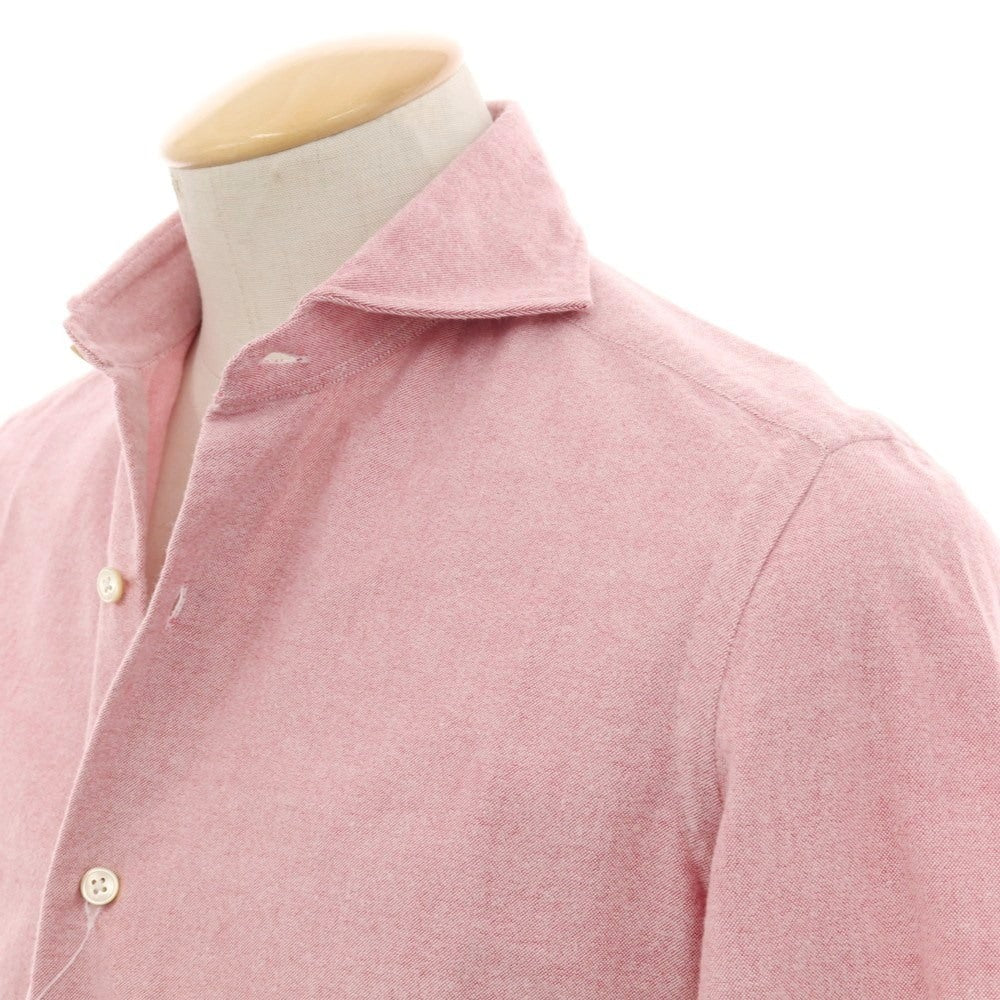 【中古】ルイジ ボレッリ Luigi Borrelli コットン ホリゾンタルカラー カジュアルシャツ ピンク【 S 】【 状態ランクB 】【 メンズ 】