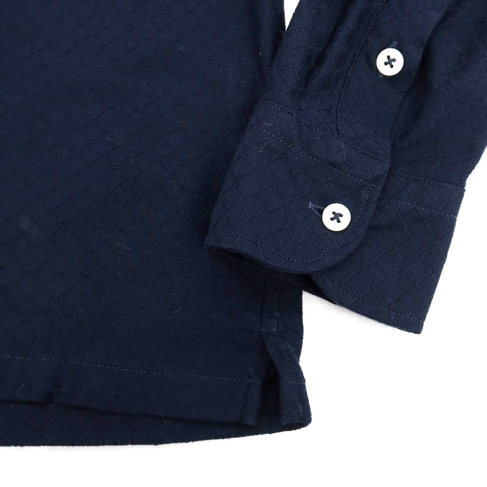 【中古】バルバ BARBA CLUTO コットン ワイドカラー カジュアルシャツ ネイビー【 38 】【 状態ランクB 】【 メンズ 】