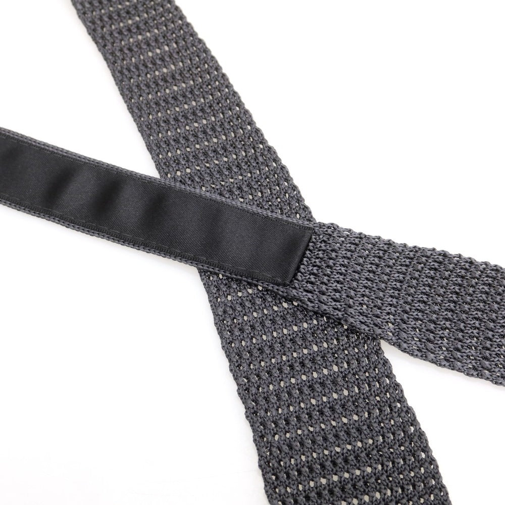 【中古】クリケット CRICKET シルク ニットタイ ネクタイ グレー【 状態ランクB 】【 メンズ 】