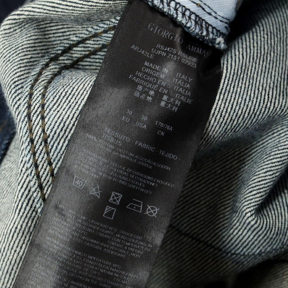 【中古】ジョルジオアルマーニ GIORGIO ARMANI コットン デニムパンツ ジーンズ ネイビー【 30 】【 状態ランクC 】【 メンズ 】