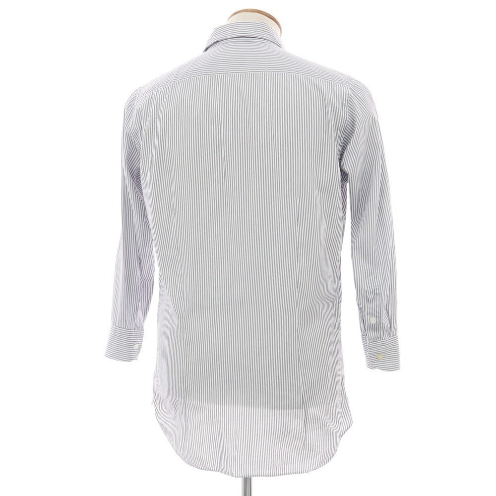 【中古】マリアサンタンジェロ Maria Santangelo The Style Gate コットン ストライプ レギュラーカラー ドレスシャツ ホワイトxネイビー【 表記なし(M位) 】【 状態ランクB 】【 メンズ 】