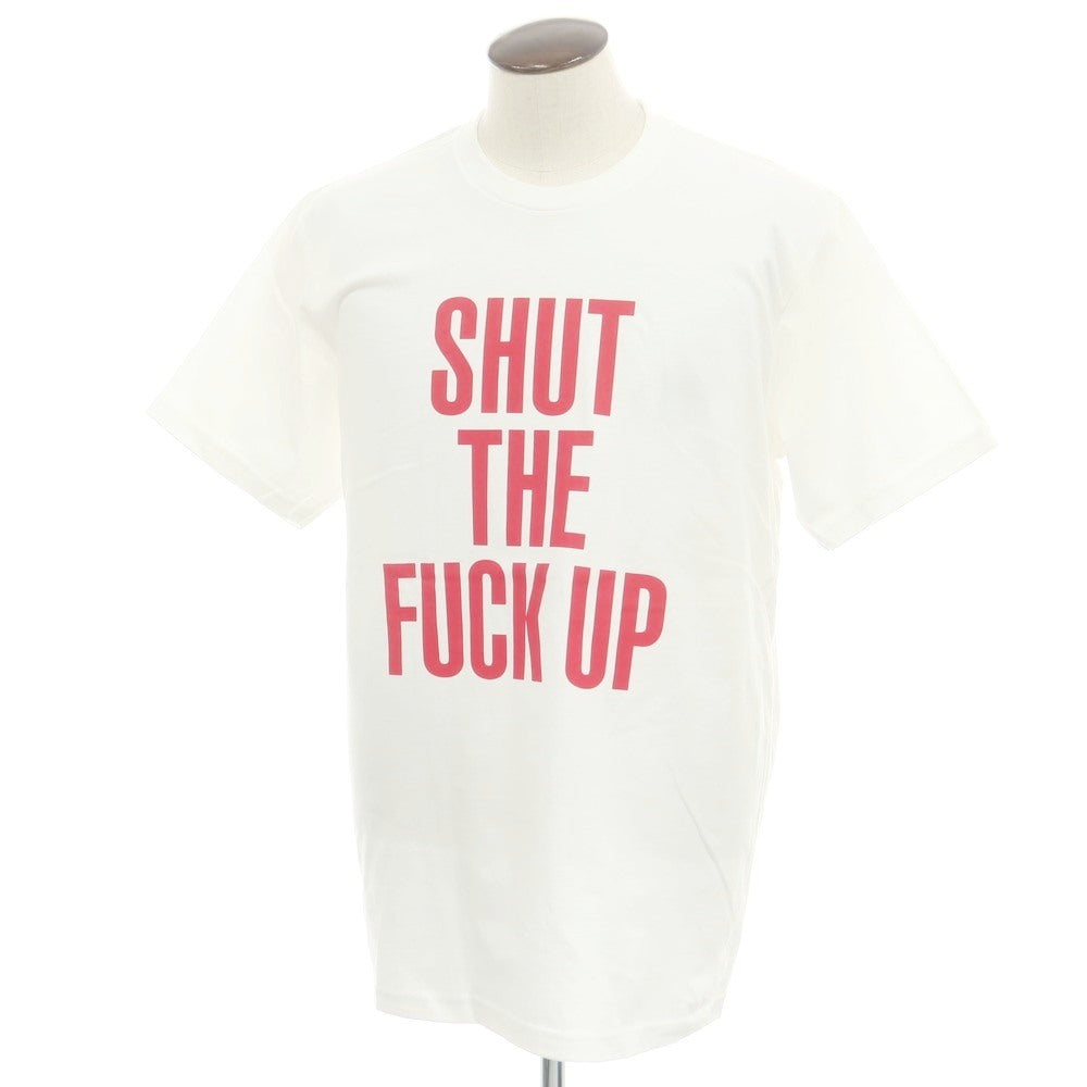 【中古】シュプリーム Supreme × Number (N)ine 2025年秋冬 Shut Up Tee コットン 半袖Tシャツ ホワイト【 L 】【 状態ランクA 】【 メンズ 】