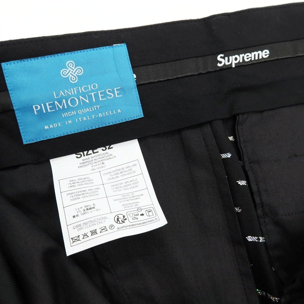 【中古】シュプリーム Supreme 2025年秋冬 Metallic Dot Trouser ウール カジュアルスラックスパンツ ブラックxシルバー【 32 】【 状態ランクA 】【 メンズ 】