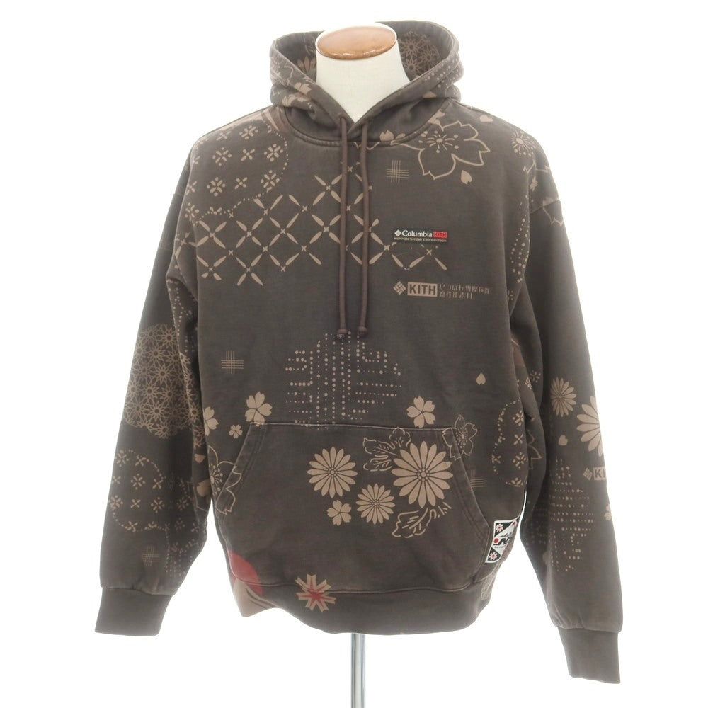 【中古】キス KITH × Columbia プルオーバー パーカー ブラウン【サイズM】【メンズ】 中古】キス KITH × Columbia プルオーバー パーカー ブラウン【サイズM