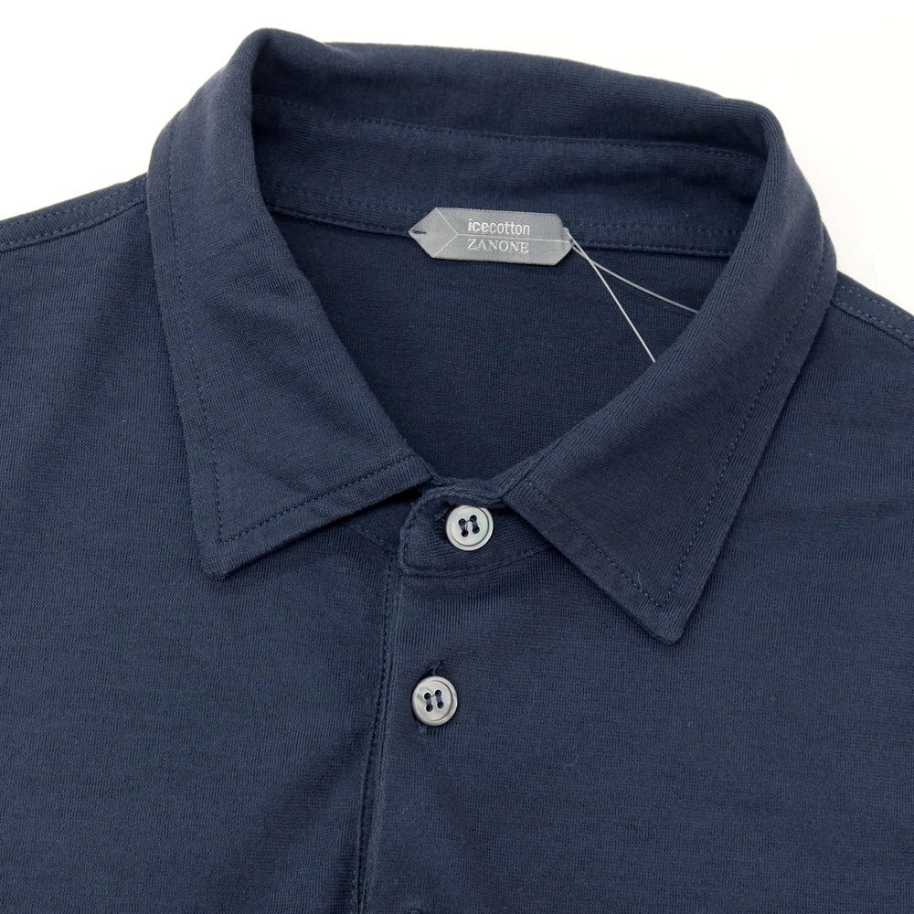 【中古】ザノーネ ZANONE アイスコットン 半袖ポロシャツ ネイビー【サイズ表記なし(S位)】【 状態ランクB 】【 メンズ 】