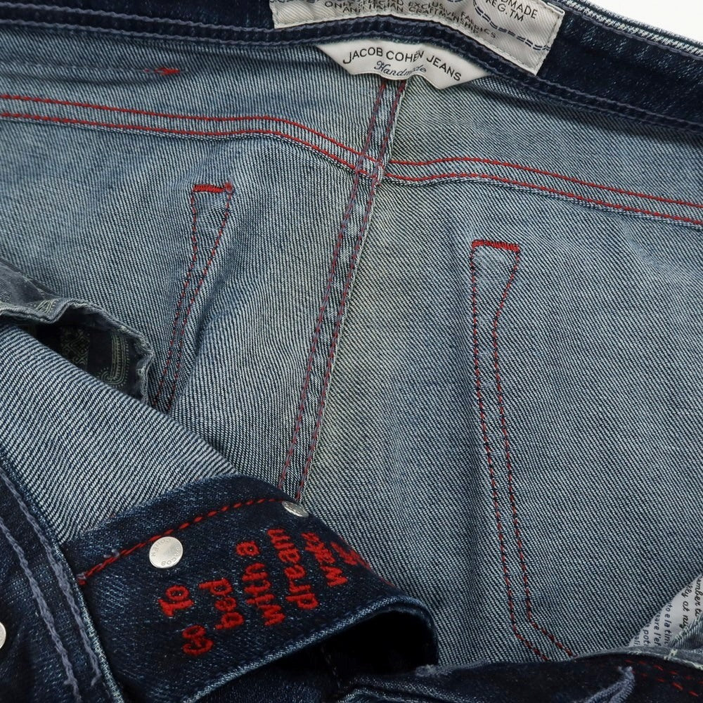【中古】ヤコブコーエン JACOB COHEN PW688 ストレッチ コットンポリエステル デニムパンツ ジーンズ ネイビー【 33 】【 状態ランクC 】【 メンズ 】