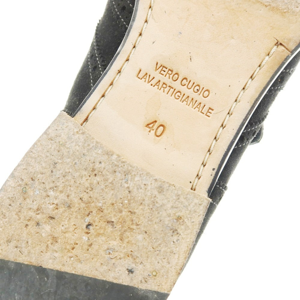 【中古】ポルペッタ polpetta スエード モンクストラップ ドレスシューズ ブラック【 40 】【 状態ランクB 】【 メンズ 】