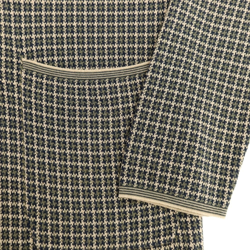 【中古】ドルモア DRUMOHR コットン チェック ジャケット型 カーディガン ベージュxオリーブ【 44 】【 状態ランクA 】【 メンズ 】