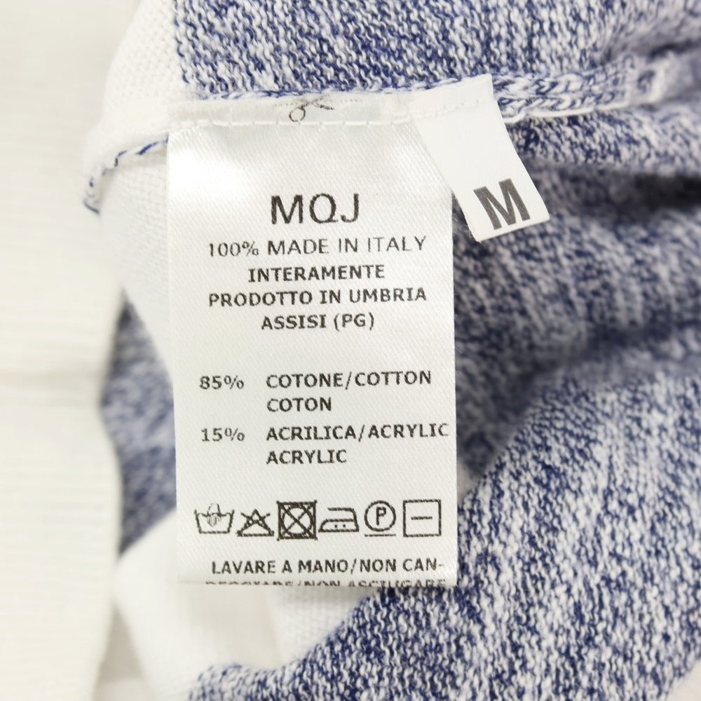 【中古】エムキュージェイ MQJ コットンアクリル ボーダー クルーネック プルオーバーニット ネイビーxホワイト【サイズM】【 状態ランクA 】【 メンズ 】