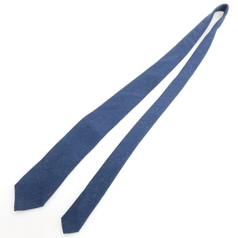 【中古】フィオリオ FIORIO シルク 無地ネクタイ ネイビーブルー系【 状態ランクA 】【 メンズ 】