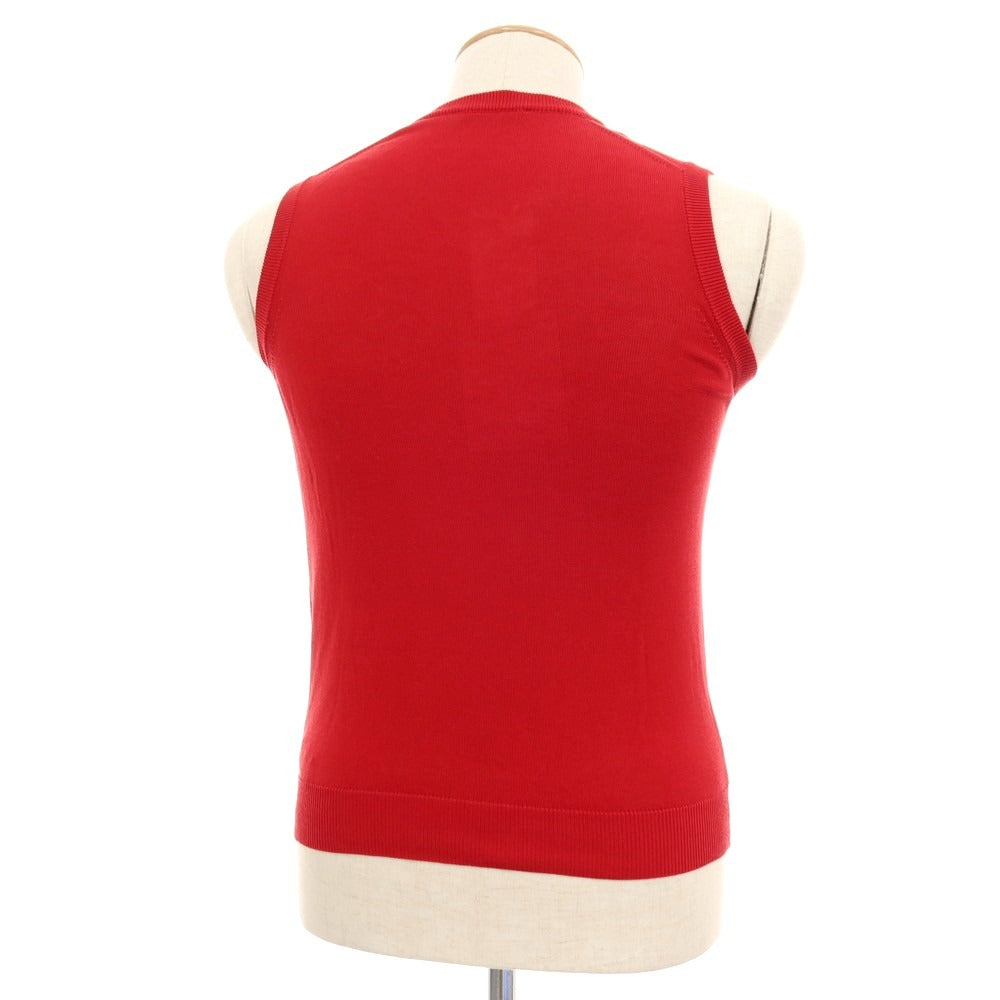 【中古】ザノーネ ZANONE ハイゲージ コットン Vネック ニットベスト レッド【サイズ44】【 状態ランクB 】【 メンズ 】